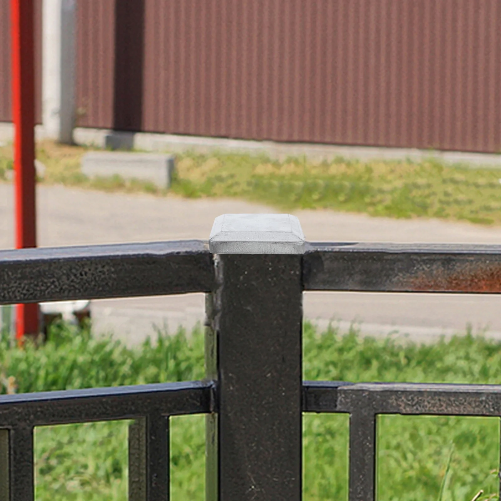 6개입 금속 울타리 기둥 캡 사각형 장식용 기둥 트림 캡 중량급 울타리 커버 보호대 데크 및 복도용