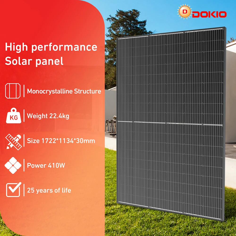 DOKIO 800W Solar panel balcony power plants Solar Panels Waterproof solar for home (inverter not included)