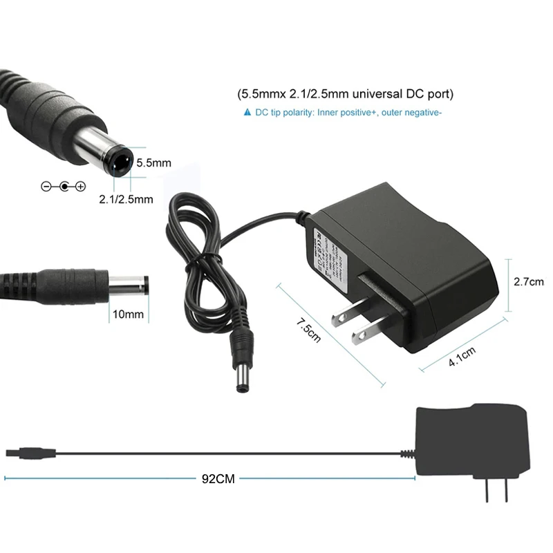 12W AC100-240V Power Supply Adapter 12V 1A Converter Charger With Pilot Light Transformers For CCTV Camera LED Strip Light
