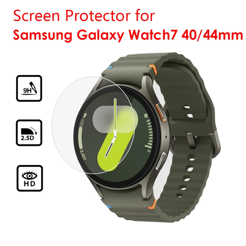 

2PCS Tempered Glass Screen Protector for Samsung Galaxy Watch7 40mm SM-L300 Watch 7 44mm SM-L310 SM-L315