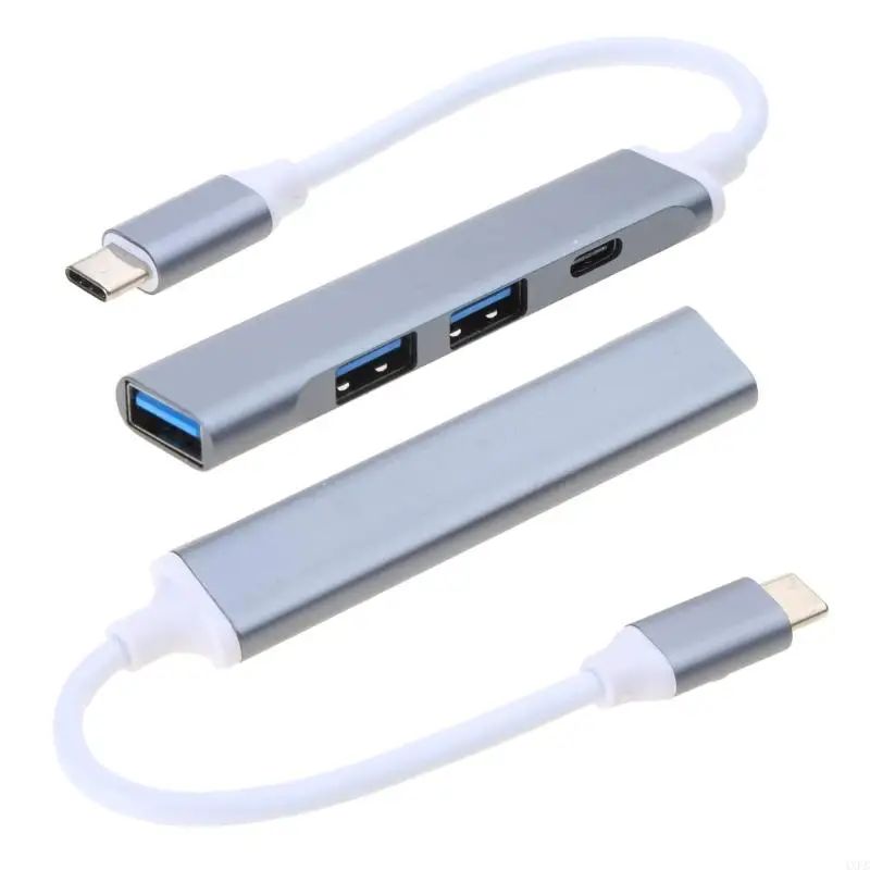 4-портовый USB-концентратор из алюминиевого сплава с адаптером 2USB2.0 1USB3.0 TypeC поддерживает тип C и USB-устройства