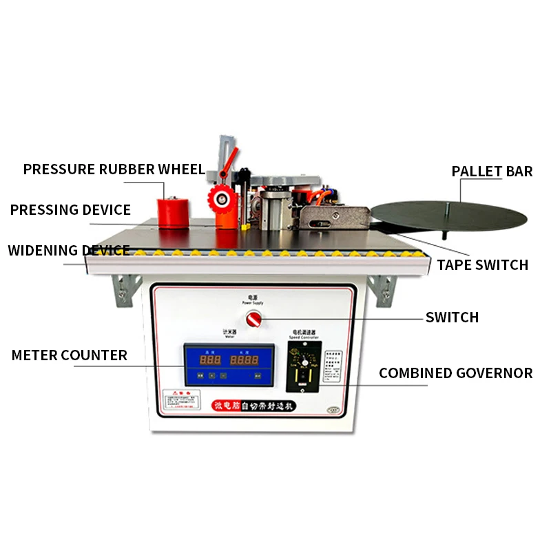 Microcomputer Edge Banding Machine Woodworking Home Improvement Portable Edge Banding Machine Curved and Straight Dual-purpose