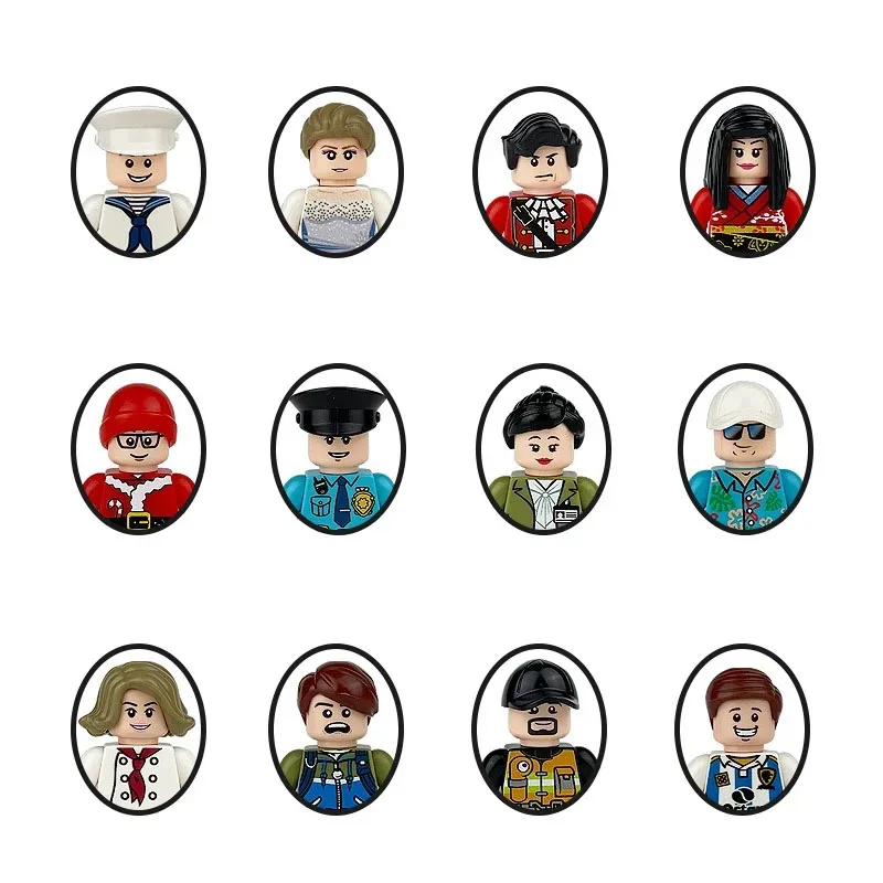 Mini Cartoon Characters Figures for City Girl Friend Towns Building Block Figure Police Athletes Doctor Teacher SWAT Soldier toy