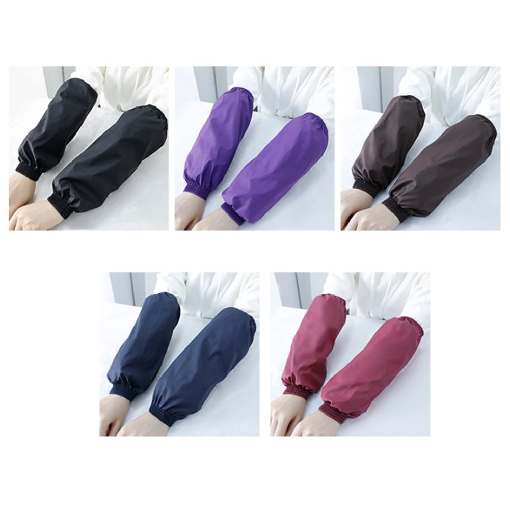 1 Pair PU Oversleeve Waterproof Oilproof Home Kitchen Cleaning Accessories Waterproof Sleeves Adult Arm Sleeves