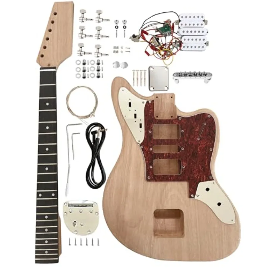 

Electric Guitar Kit Beginner 6 String Right Handed Mahogany Body Mahogany Neck Rosewood Fingerboard Chrome Hardware Build Your