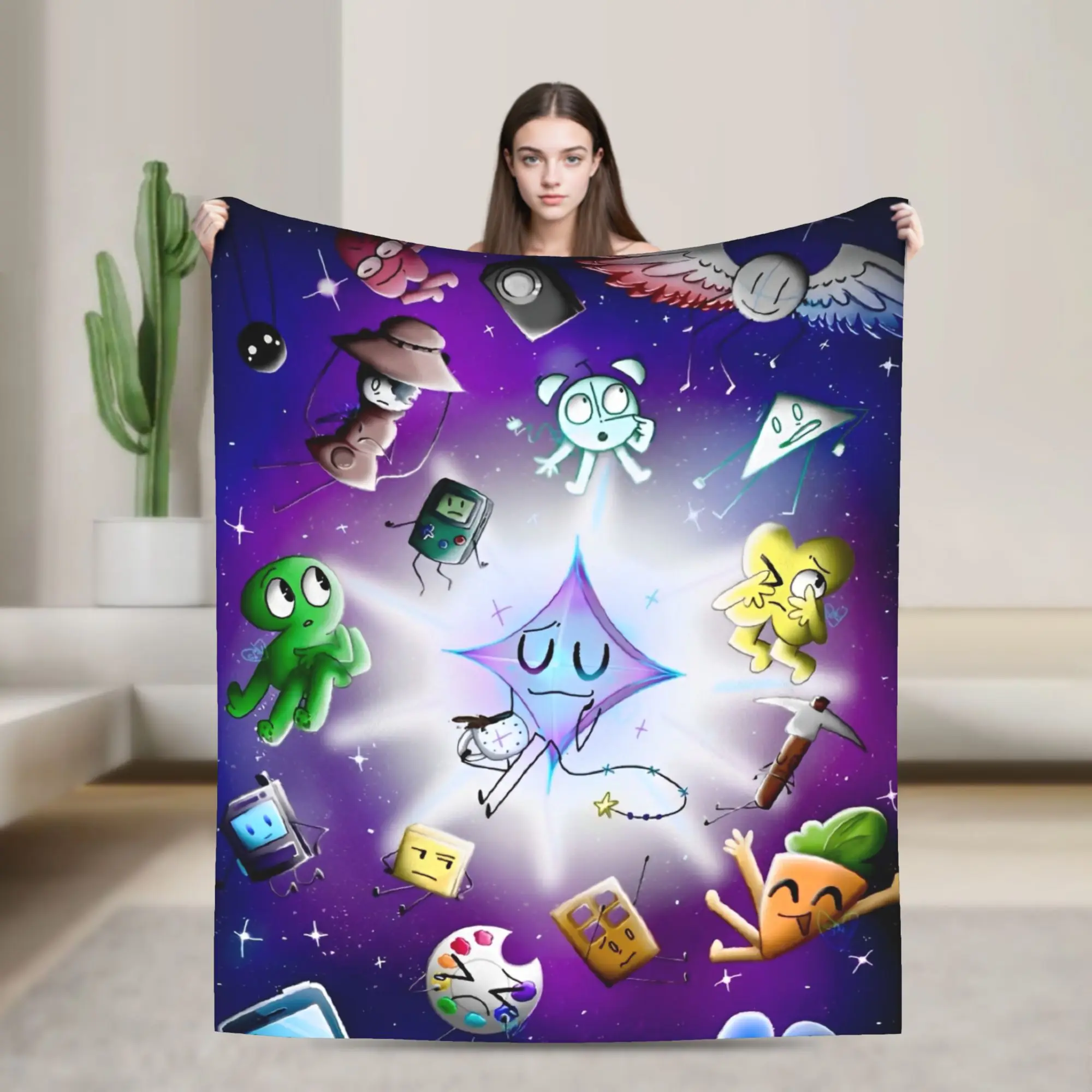 BFDI Inanimate Insanity All Characters Blanket Bedding Throws For Couch Bed Warm Soft Custom Quality Bedspread Gift Idea