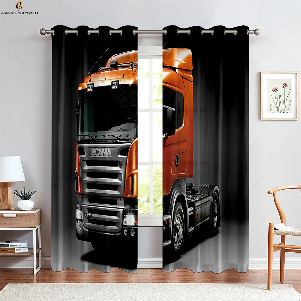 Tractor Farm 3d Printed Curtains Bedroom Living Room Kitchen Country Style Decorative Curtains Easy To Wash And Care 2 Pieces