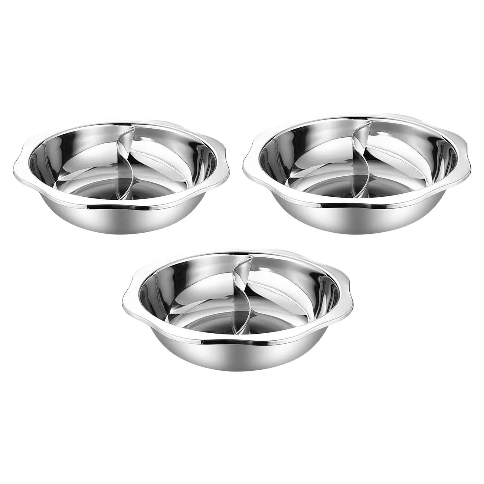 

Stainless Steel Shabu Shabu Pot with Divider Multifunctional Divided Hot Pot Stock Pot Hotpot Pot for Kitchen Home Camping Party