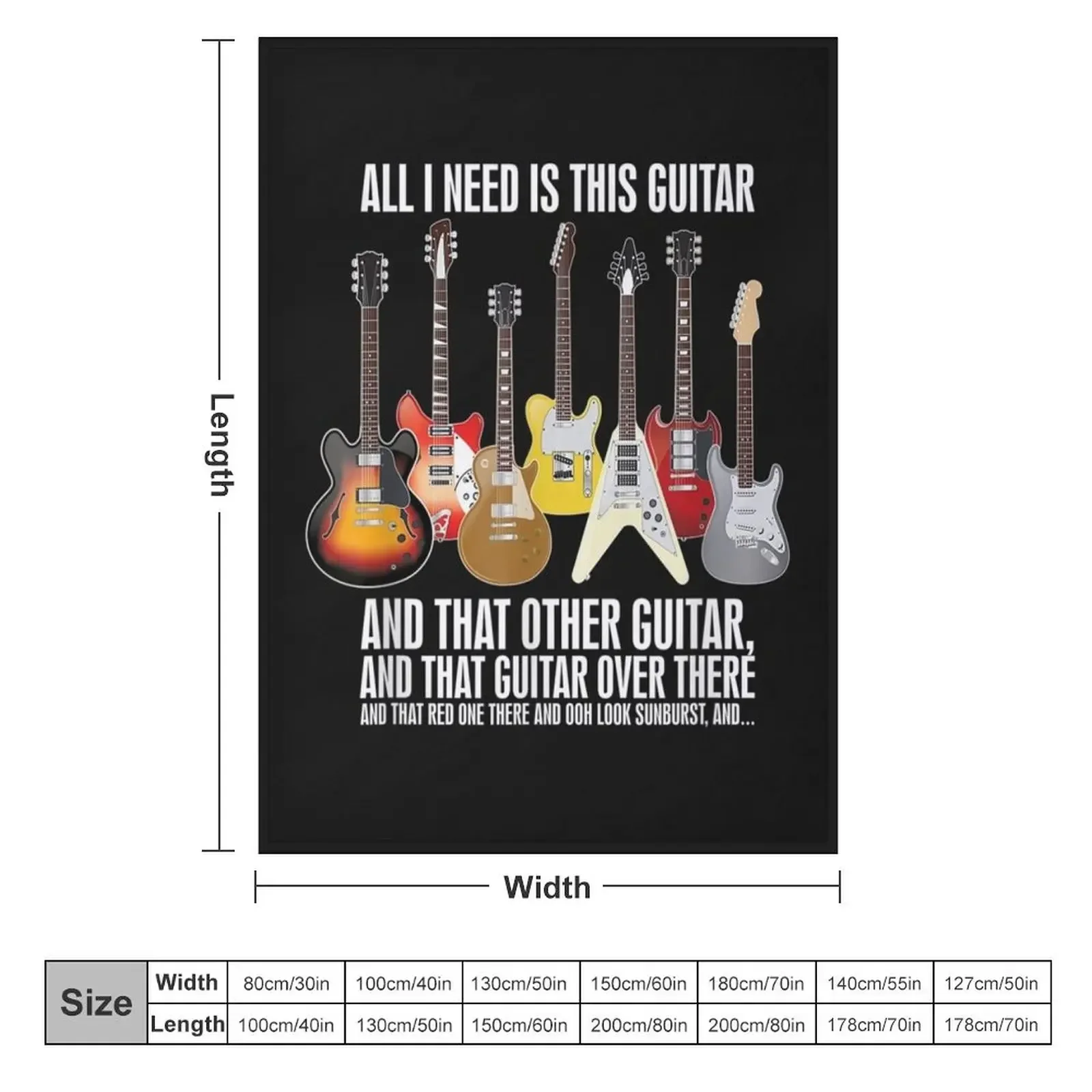 All I Need is This Guitar Guitar Collector Electric Guitar TShirt121 Throw Blanket Flannel Fabric Flannels Single Quilt Blankets