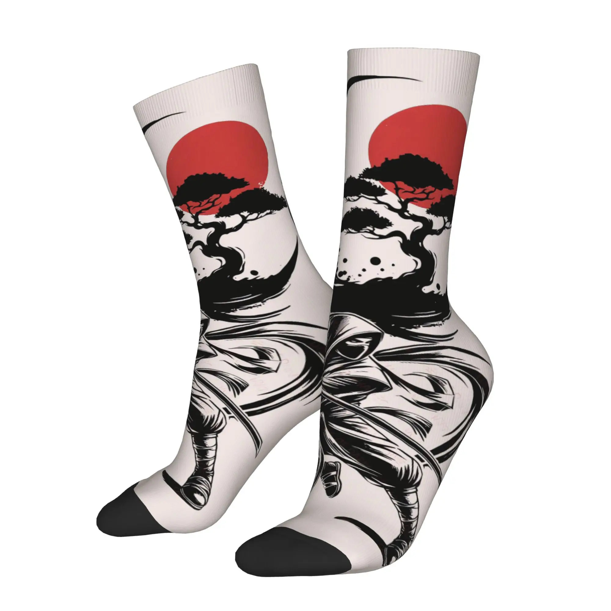 

Japanese Samurai Sock Printed Man Polyester Fashion Popular