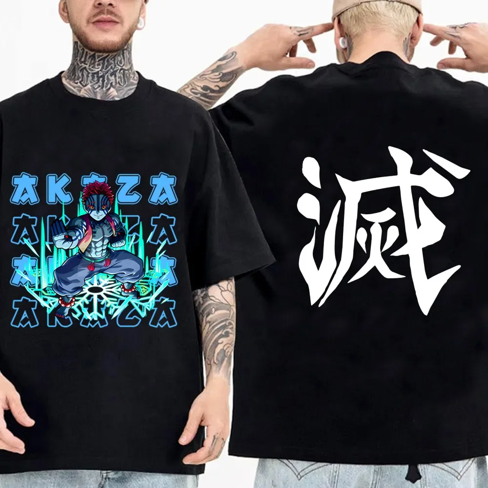 Japanese Anime Shirt Demon Slayer Infinity Castle T Shirt Men Cartoon Kimetsu No Yaiba Cotton Streetwear Clothes Cool Y2K Tees