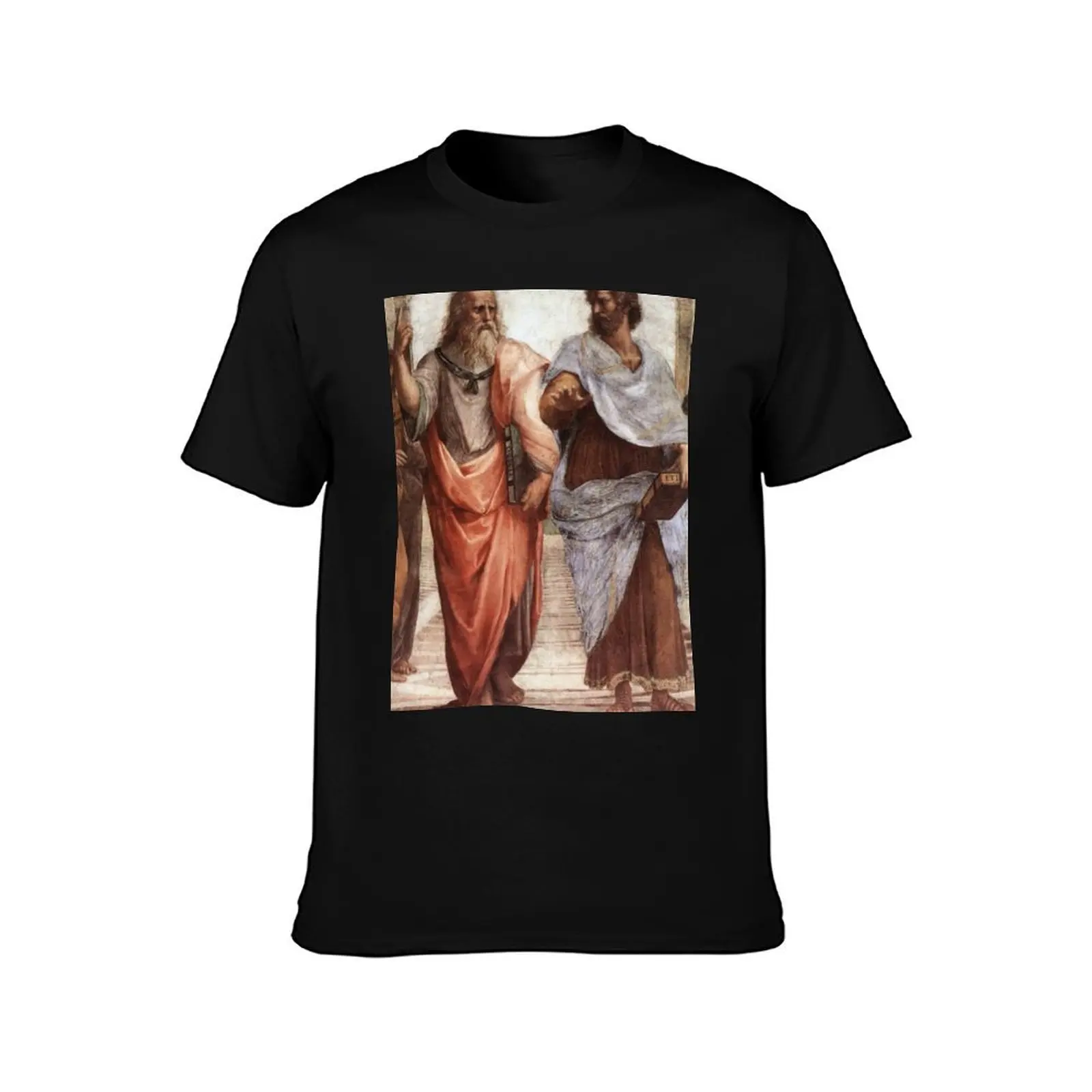 The School of Athens (details) by Raphael (Raffaello Sanzio Da Urbino) T-Shirt Casual Daily Wear Short Sleeve Top