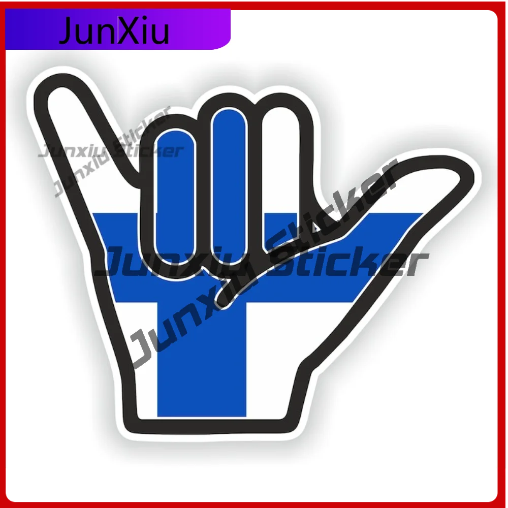 

Finland Shaka Hand Sticker Hang Loose Long Lasting Vehicle Sticker For Fridge Window UV Resistant Decoration Auto Accessories