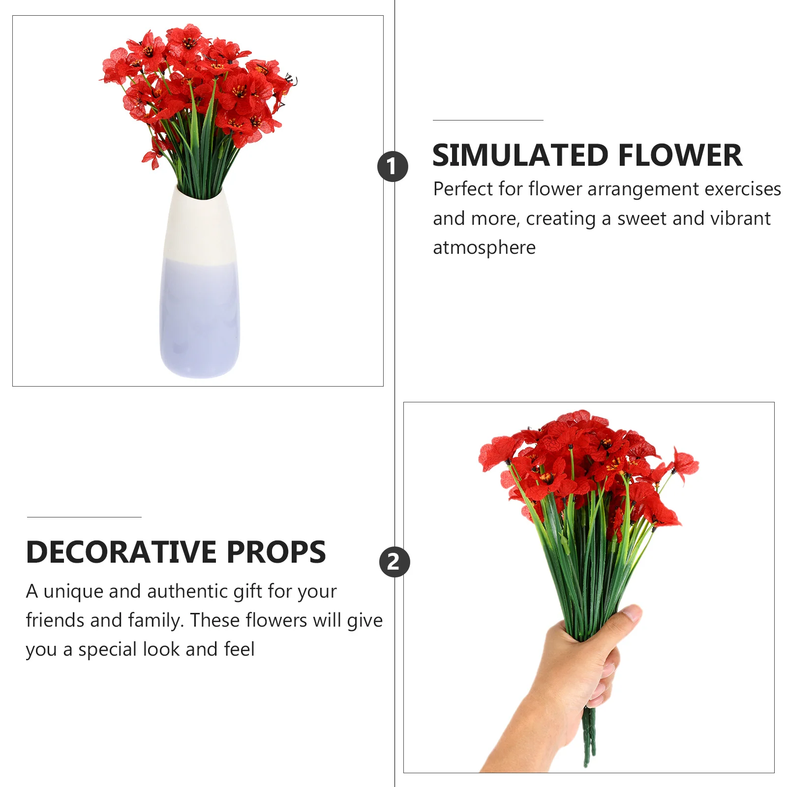 

1Set Exquisite Artificial Violet Flowers Lifelike Decorative Props for Wedding Home Office Store Decor Unique Gift