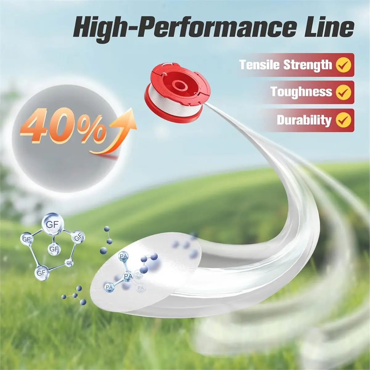 [YEAR OFFER] CMZST0653 Weed Eater String Compatible with Weed , String Trimmer Line, Auto Feed Weed String Line Fit