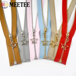 3Pcs Meetee 3# 15-70cm Metal Zippers Gold/Sliver Teeth Star Heads Zip DIY Bags Garment Repair Kit Sewing Replacement Accessories