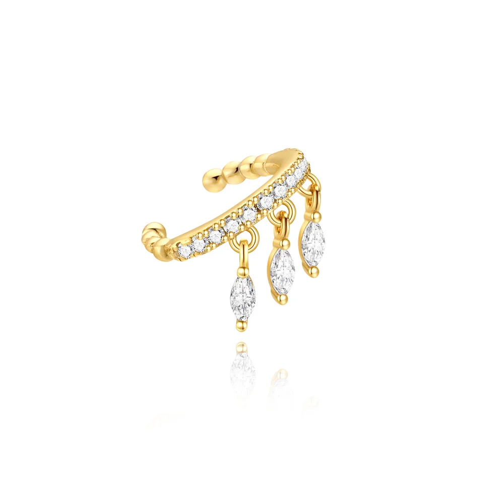 925 Sterling Silver Adjustable Octagonal Star Ear Clip