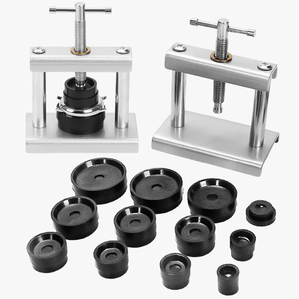 مجموعة أدوات الضغط الاحترافية لسطح المكتب، أداة إغلاق الغطاء الخلفي للساعة ومجموعة قطع غيار إصلاح الساعات لأدوات صانع الساعات