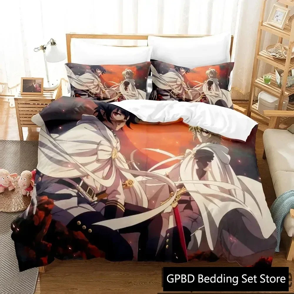 3D Print Anime Seraph of the end Bedding Set Boys Girls Twin Queen King Size Duvet Cover Pillowcase Bed boys Adult