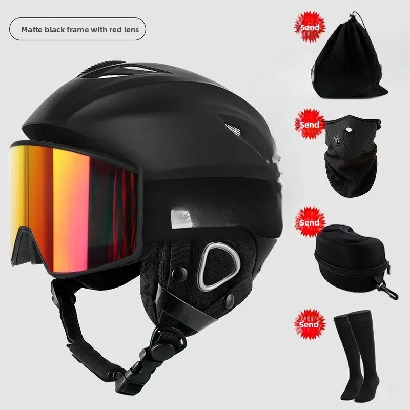 Professional Integrated Ski Helmet & Goggles - Complete Snowboard-Specific Protective Gear Set for Men & Women