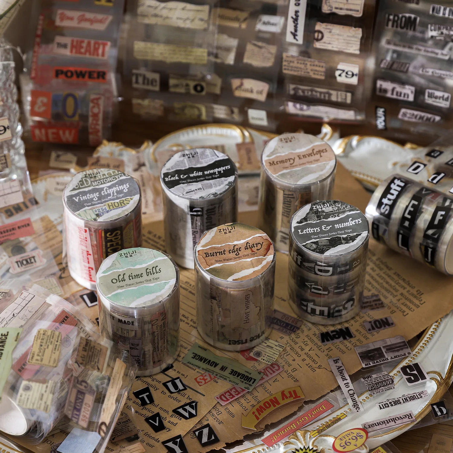 

10pcs/1lot Decorative Adhesive tapes time leaves a mark masking tapes Junk Journal Scrapbooking stikcers DIY Paper Japanese