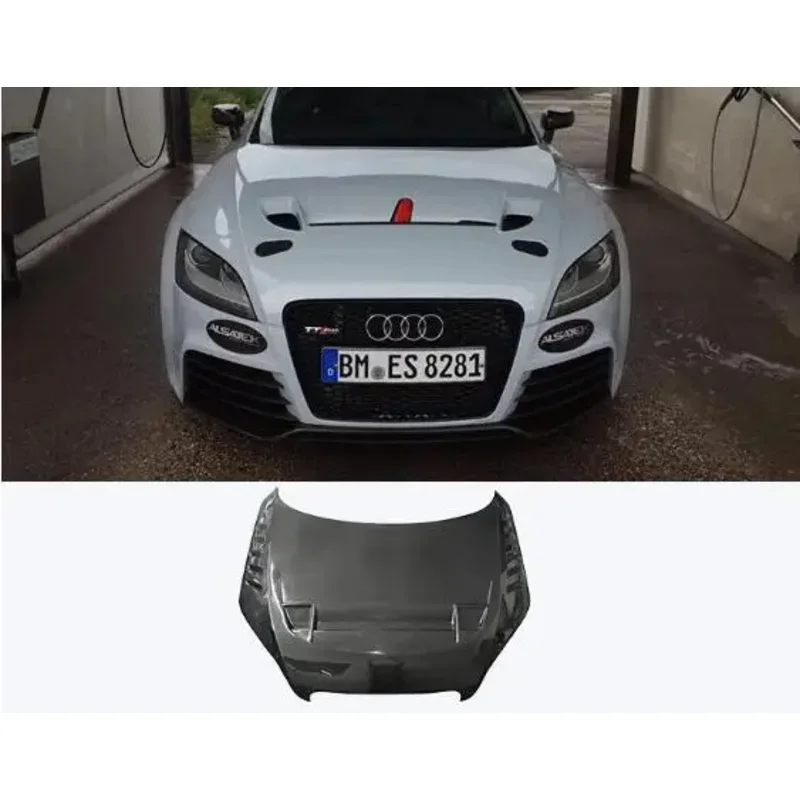 For Audi TT TTS TTRS MK2 2008 2009 2010 2011 2012 2013 2014 Real  Carbon Fiber Bonnet Front Engine Hood Vent Cover