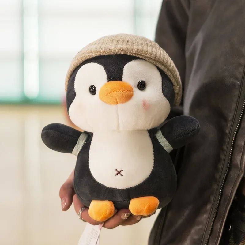 Cartoon Cute Penguin Wearing Hat Stuffed Plush Exquisite Soft Workmanship Doll Decoration Great Birthday Present for Friends