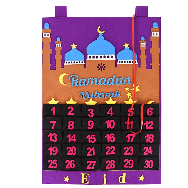 Ramadan Countdown Advent Calendar Eid Calendar Ramadan Mubarak Decorations For Kids Gift Home Wall Decor