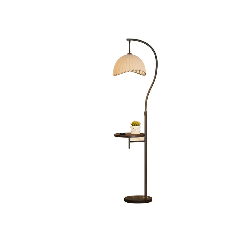 

Medieval floor lamp 2025 new French retro living room sofa shelf integrated bedroom desk lamp