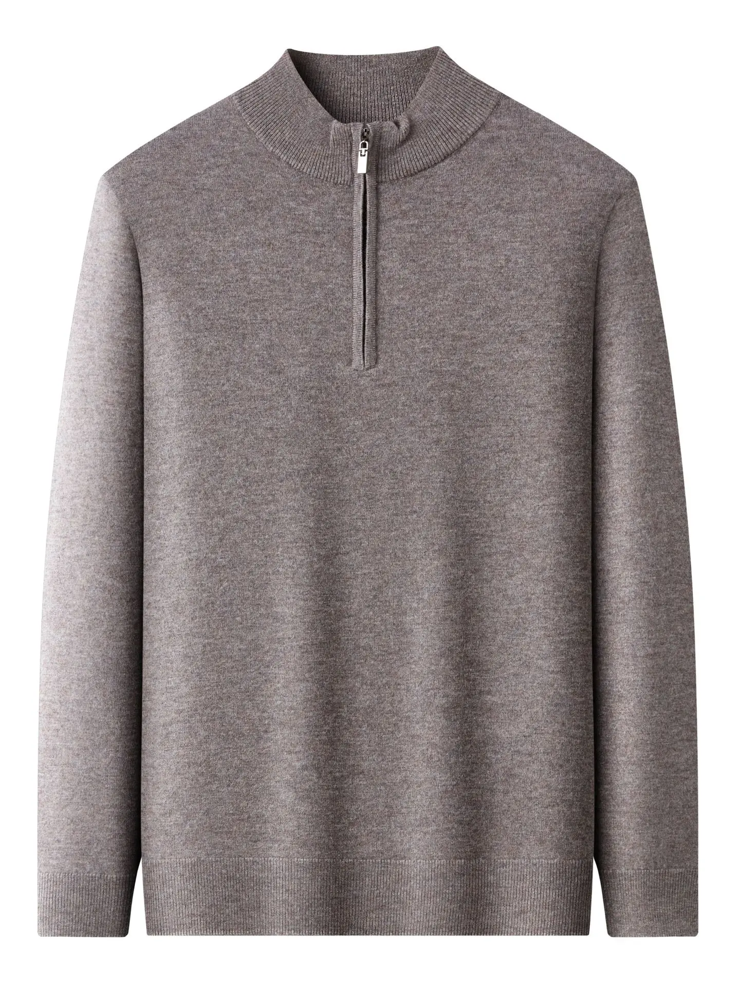 

100% полностью шерстяная утепленная базовая рубашка для мужчин, свитер с воротником-стойкой на половину молнии, сохраняющий тепло, теплый свитер