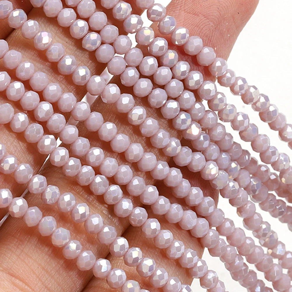 120 Stück Kristallglasperlen, Rondelle, aus Österreich, facettiert, lose, runde Perlen zum Basteln von Schmuck, für DIY-Halsketten und Armbänder. – Detail 27