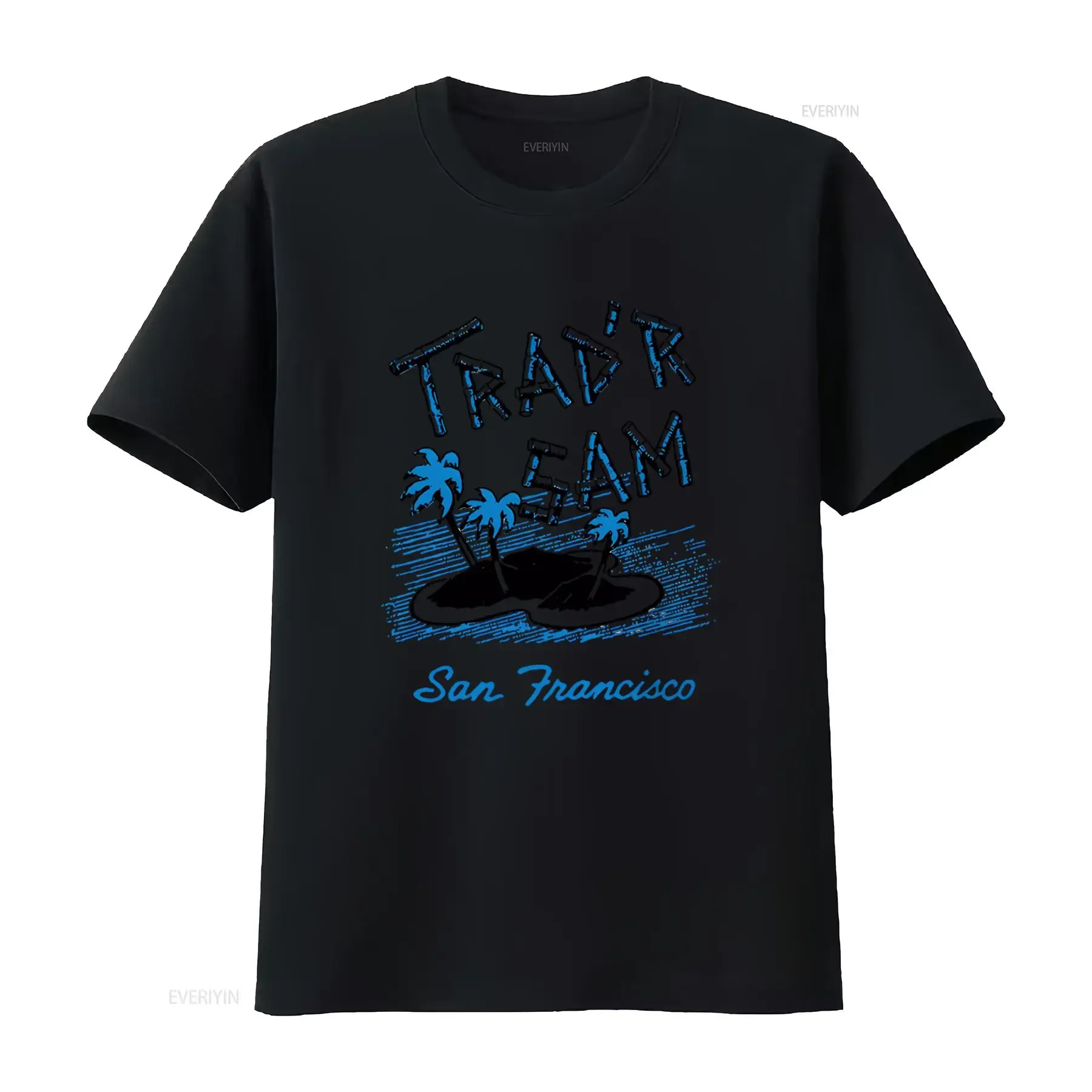 Retro Tiki T Shirt San Francisco Vacation Tropical Print Comfortable vintage Washed Stretched streetwear fashion graphic Casual