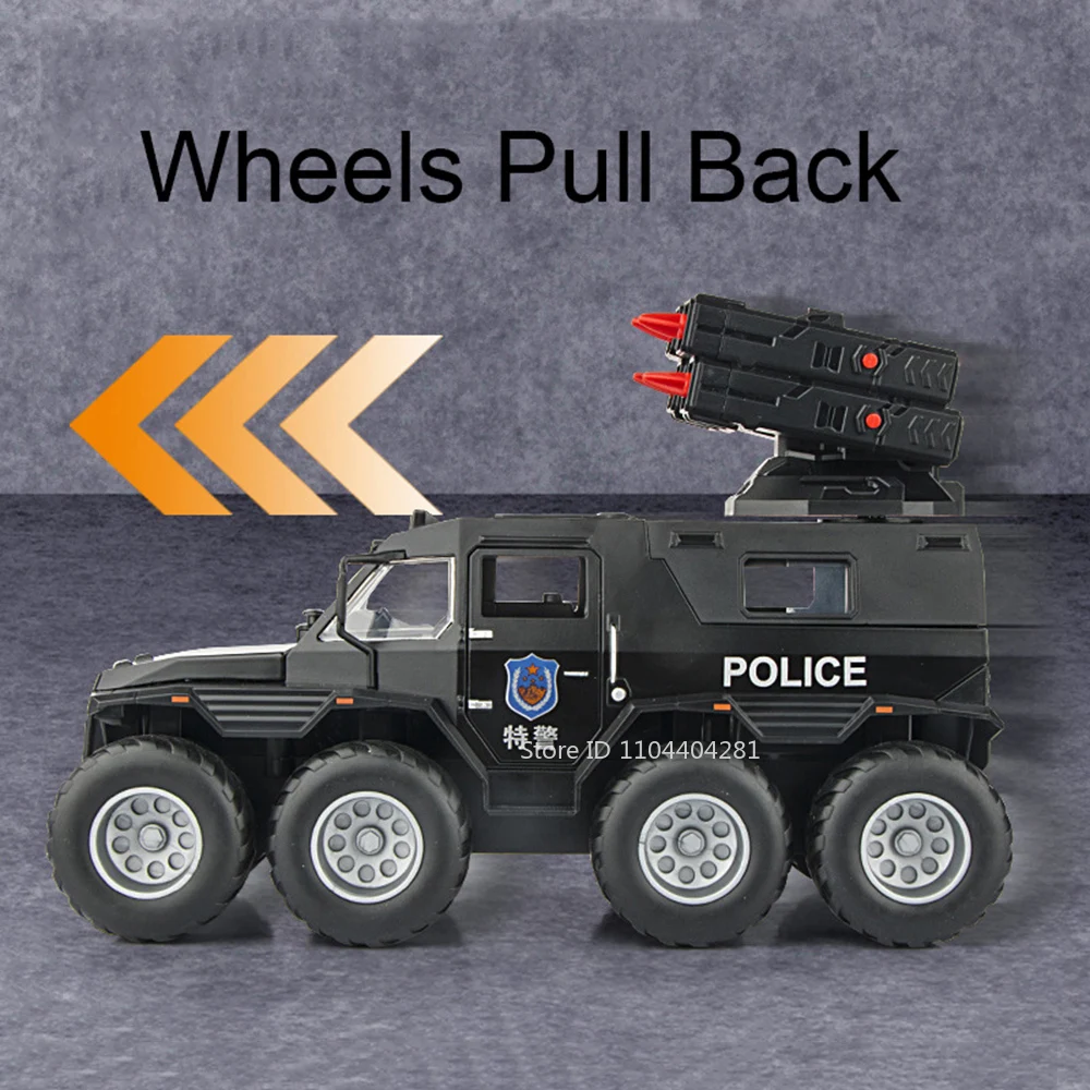 1:24 Shaman Armored Auto della Polizia In Lega Pressofusa Modello Giocattolo Auto Porte Aperta Suono Luce Tirare Indietro Veicolo In Miniatura Ragazzo Regalo Di Compleanno