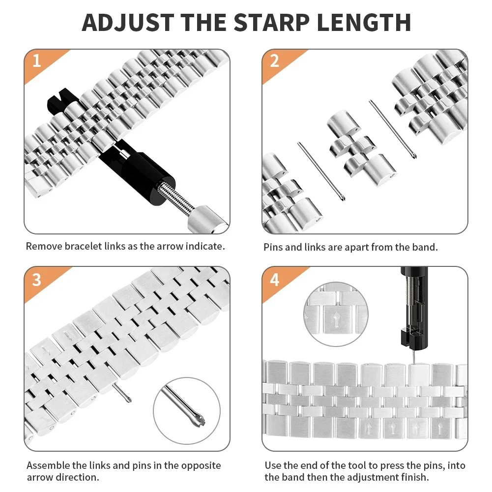 애플 워치용 메탈 스트랩 밴드, 아이워치 6, 5, 4, SE용 팔찌 손목 밴드, 10, 9, 8, 7, 46mm, 45mm, 41mm, 울트라 2, 49mm, 44mm, 42mm, 40mm 밴드