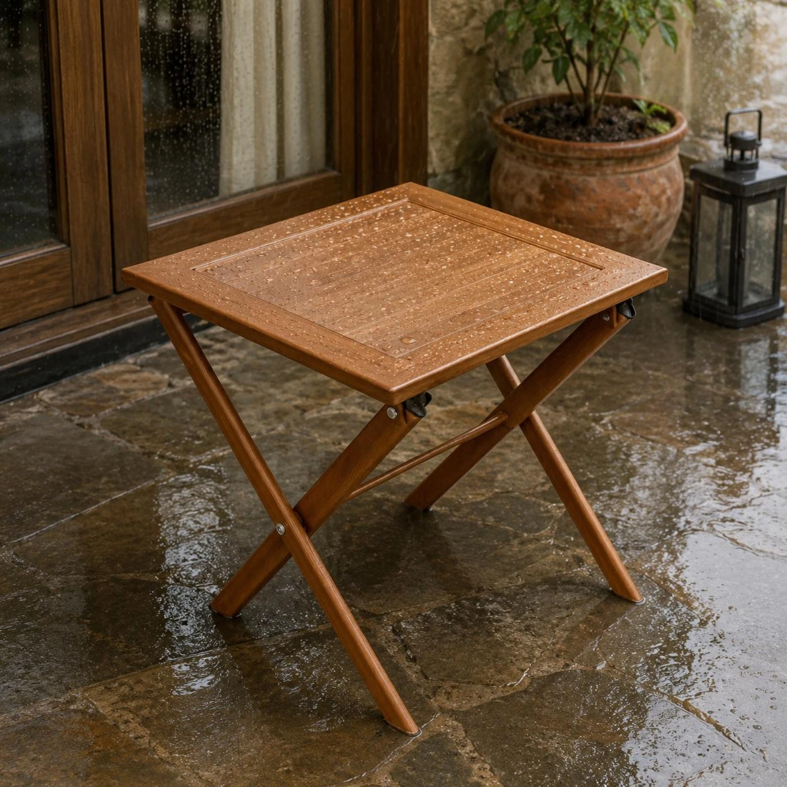 Meja Samping Desain Kayu Kompa - Outdoor Furniture Small ulasan dan harga
