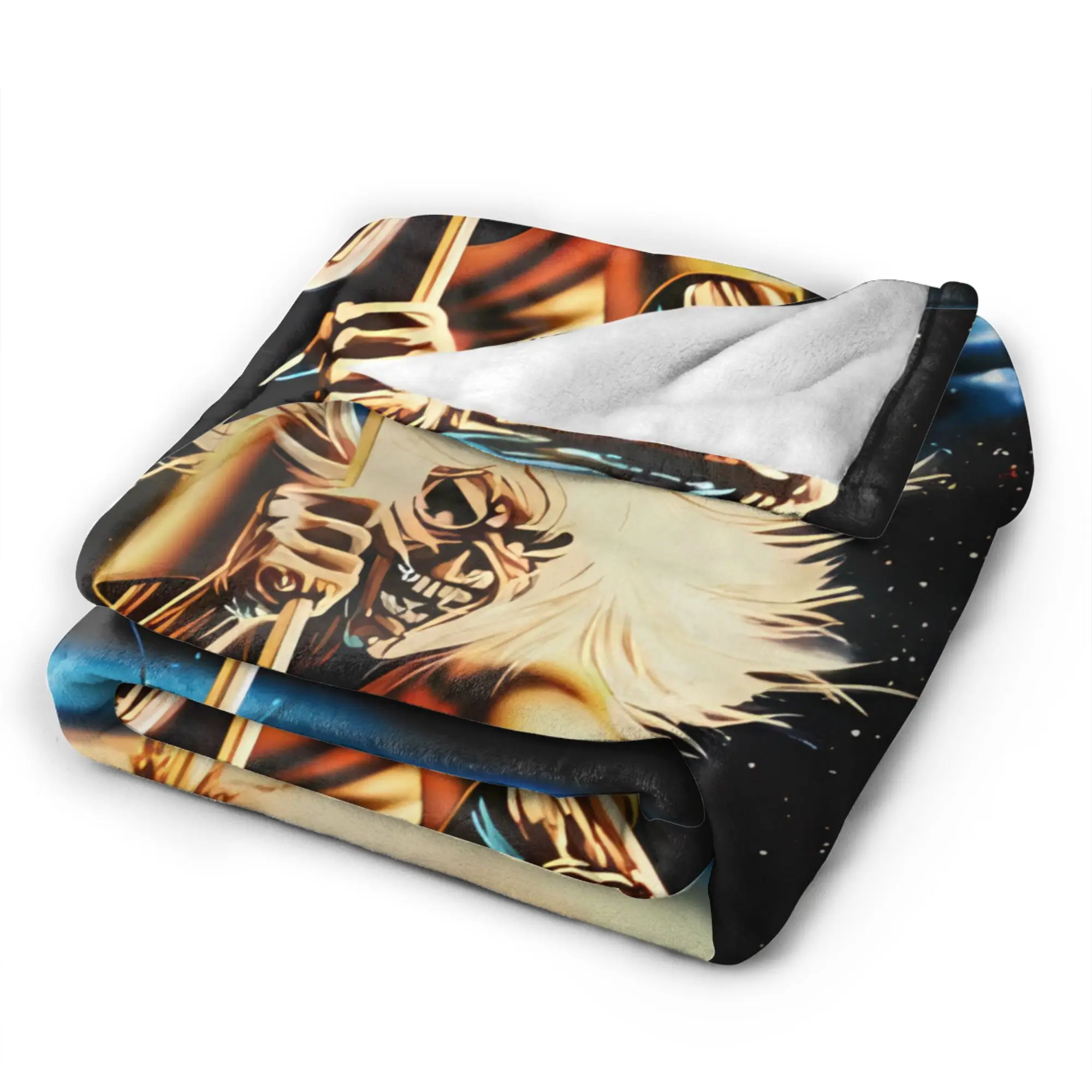 I-Iron-Maidens Music Band Art Warm Soft Blanket  Girls Boys Plush Throw Blanket Aesthetic CouchFlannel Bedspread Sofa Bed Cover