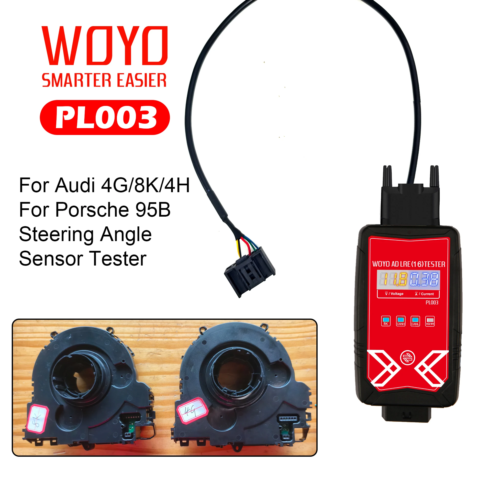 Probador de Sensor de Ángulo de Dirección 4G/8K/4H para Audi en Banco de Pruebas, para Porsche 7P5/7PP/95B, para VW 5K0 E/H/T/S/L/AS/AH/AE/AK/AL/BF/BG