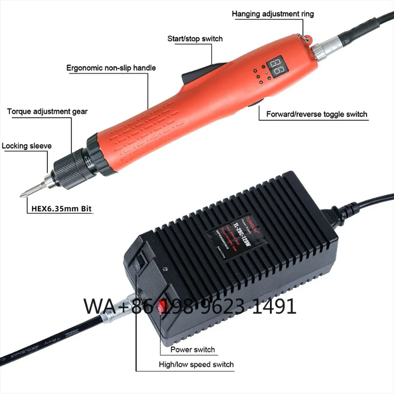 Compact counter electric screwdriver, adjustable  torque, 1.000RPM stable operation, lightweight precision tool for electronics