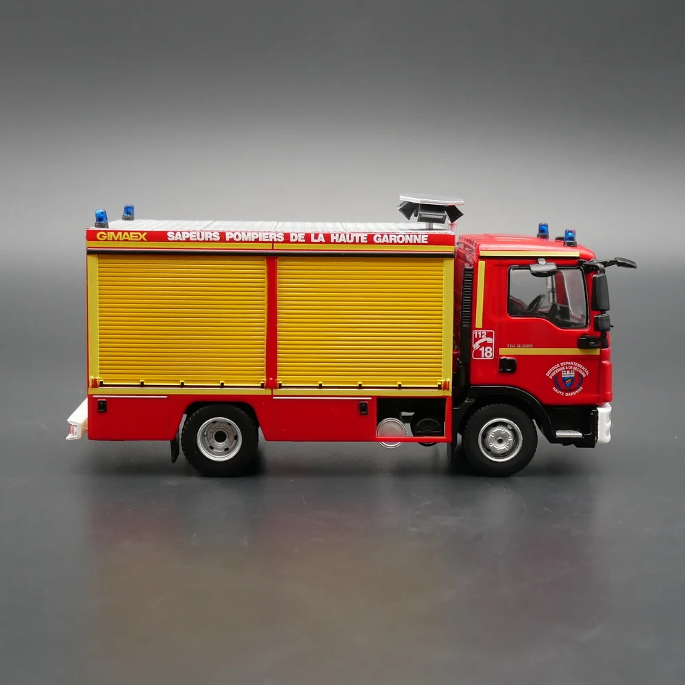 Diecast Ixo 1:43 escala MAN TGL motor de bomberos francés coche en miniatura de aleación juguete coleccionable regalo recuerdo adorno de exhibición
