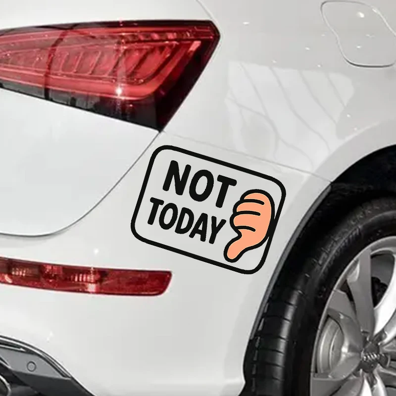 

Not Today PVC Car Sticker 15cm x 12cm – Funny Thumbs Down Cartoon Design, Vinyl Decal for Car Window, Bumper, Laptop