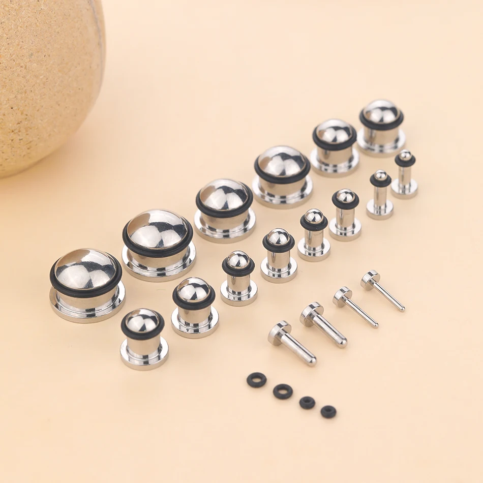 1Pair Stainless Steel Ear Plugs Earlets Ear Expanders Gauges Earrings for Women Men Body Piercing Jewelry 1.6mm-16mm image 5