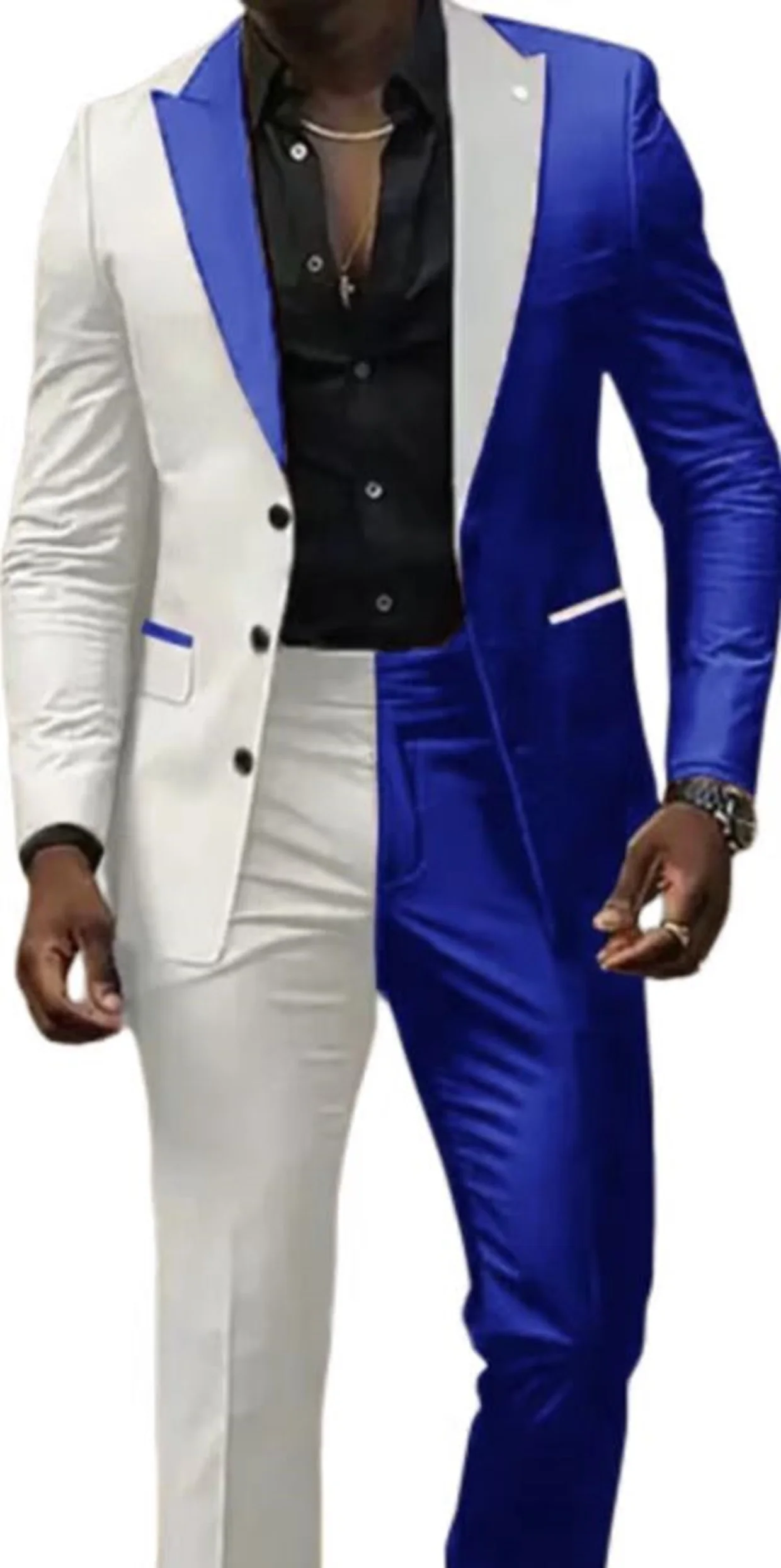 Two Color Panels for A  Men\'s Suits，Tailor-made Suits，2 Pieces Blazer and Pants Set，Single Breasted，for Summer Beach，Groomsmen