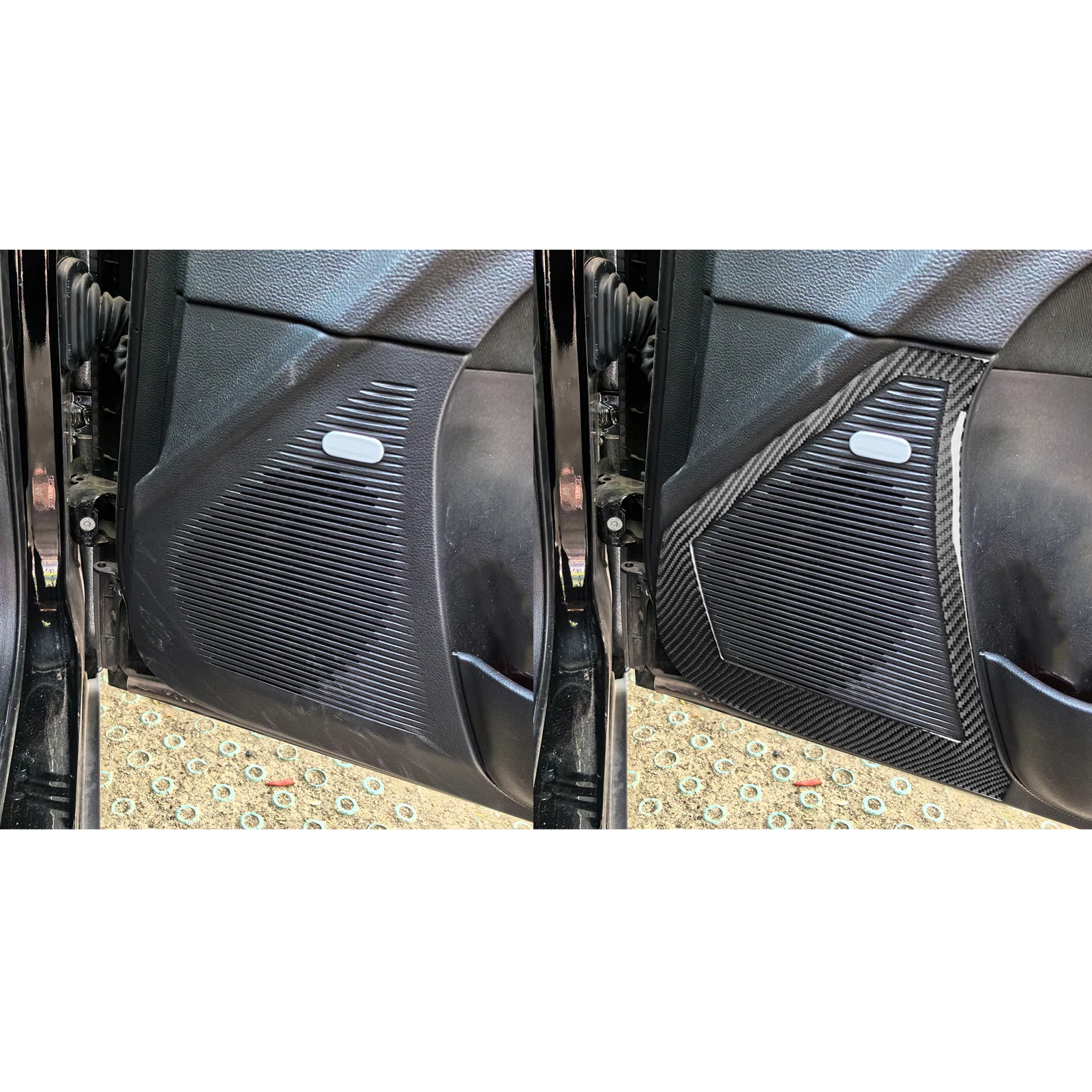 Carbon Fiber Car Door Speaker Ring Protective Cover Decorative Trim for Dodge Challenger 2015-2025 Interior Upgrade