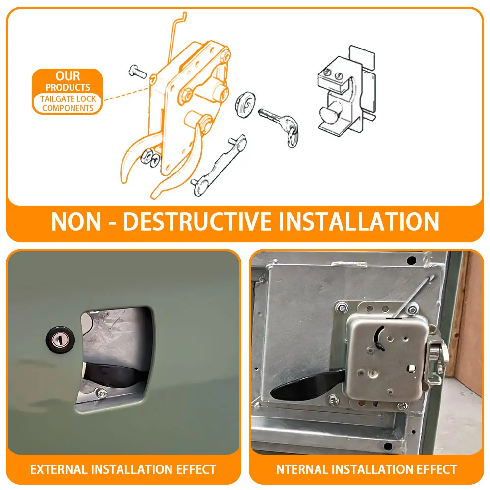 مجموعة قفل آلية مزلاج الباب الخلفي لملحقات لاند روفر ديفندر 1987-2016 395037/38 3955037/38