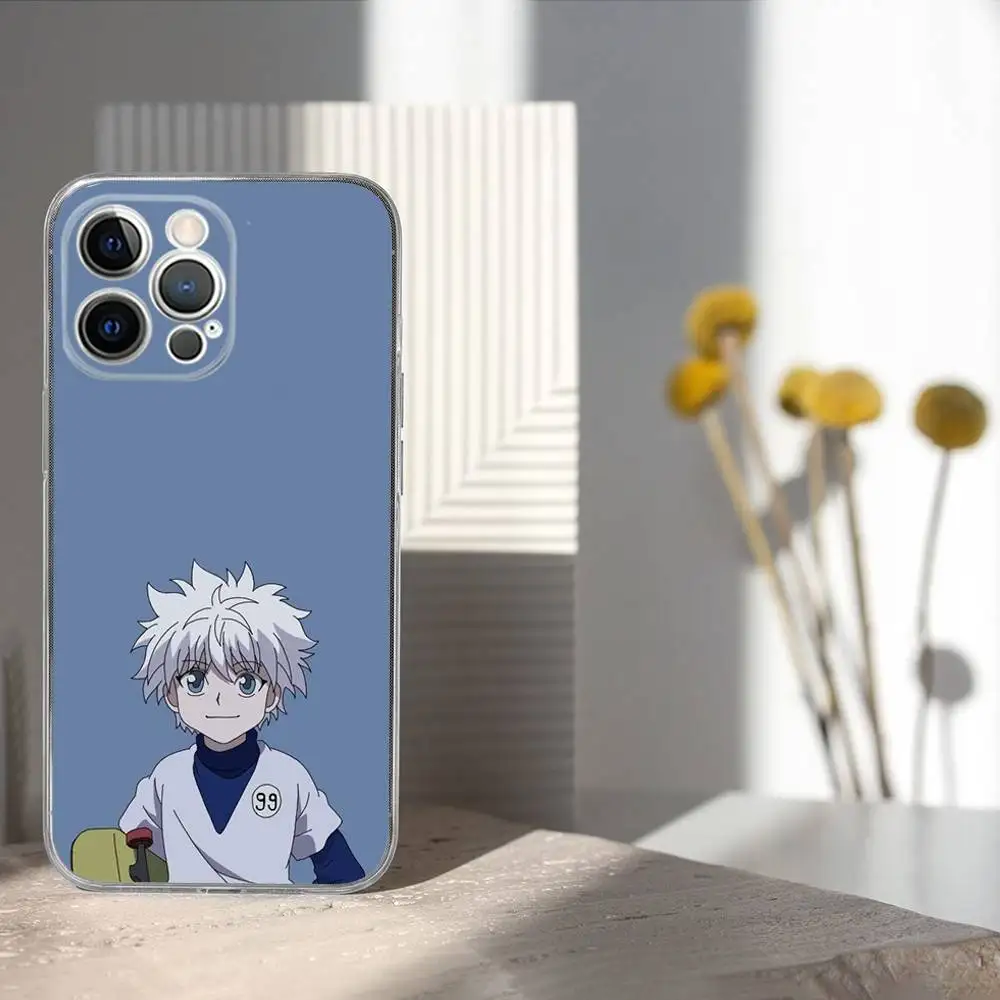 Etui na telefon K-Killua Z-Zoldyck do iPhone'a 17, 16, 15, 14, 13, 12, 11 Pro, Max, Plus, X, XS, XR, SE4, E Mini, przezroczyste, miękkie.