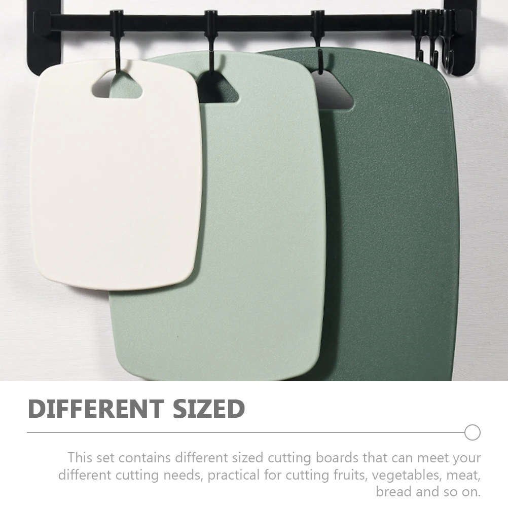 

3 Pcs Kitchen Chopping Board Set Green Reusable Plastic Cutting Boards for Home Fruit Vegetable Meat Portable Thin