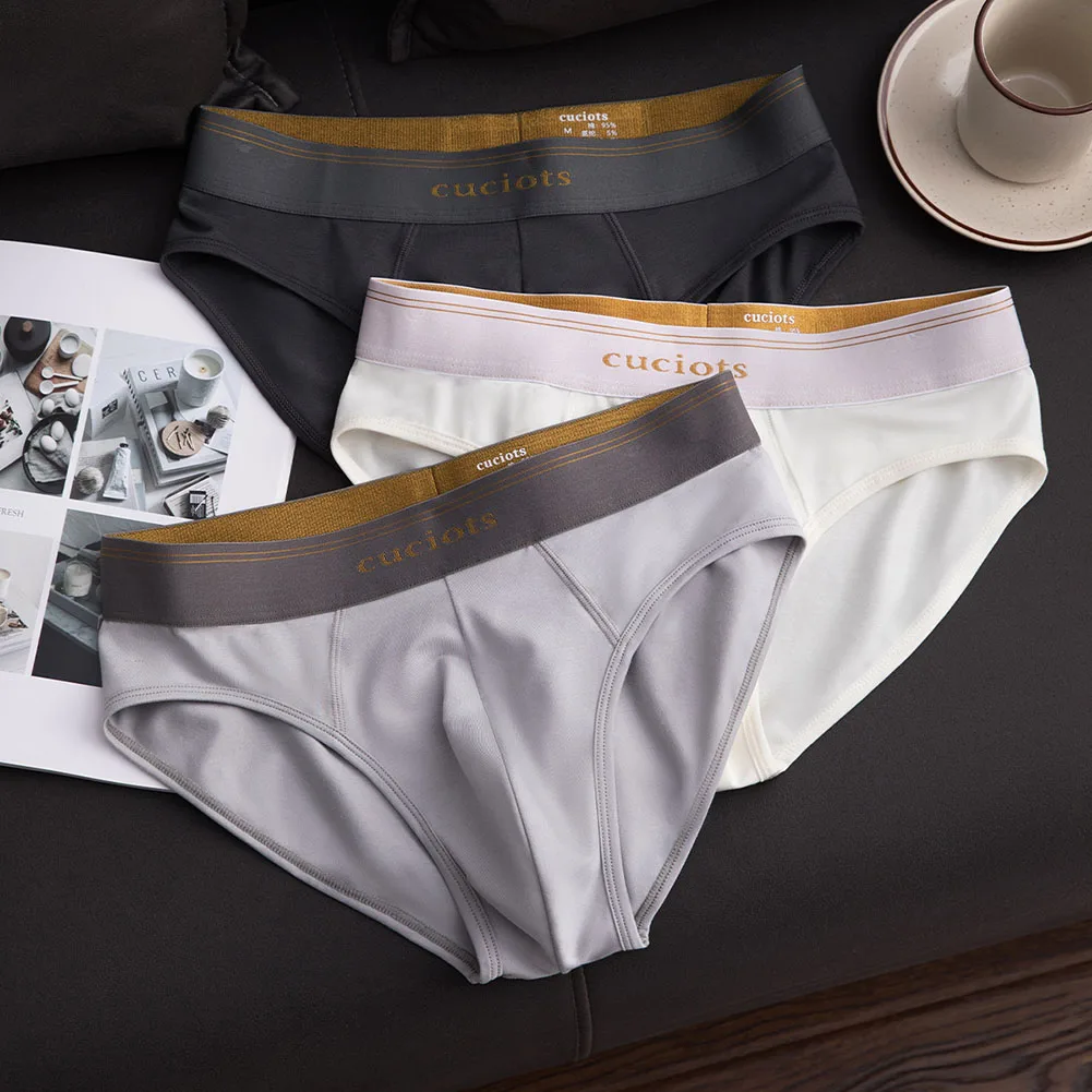 Elastic Mens Modal Briefs with Breathable Pouch Sweat Absorbing Sports Underpants Mid Rise Underwear Suitable for Active Use