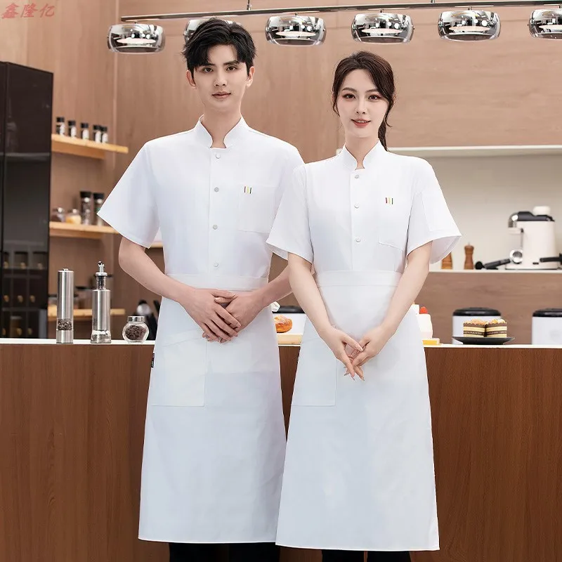 호텔, 레스토랑, 주방, 식당 및 제빵사를 위한 여름 통기성 요리사 재킷 반팔 작업복