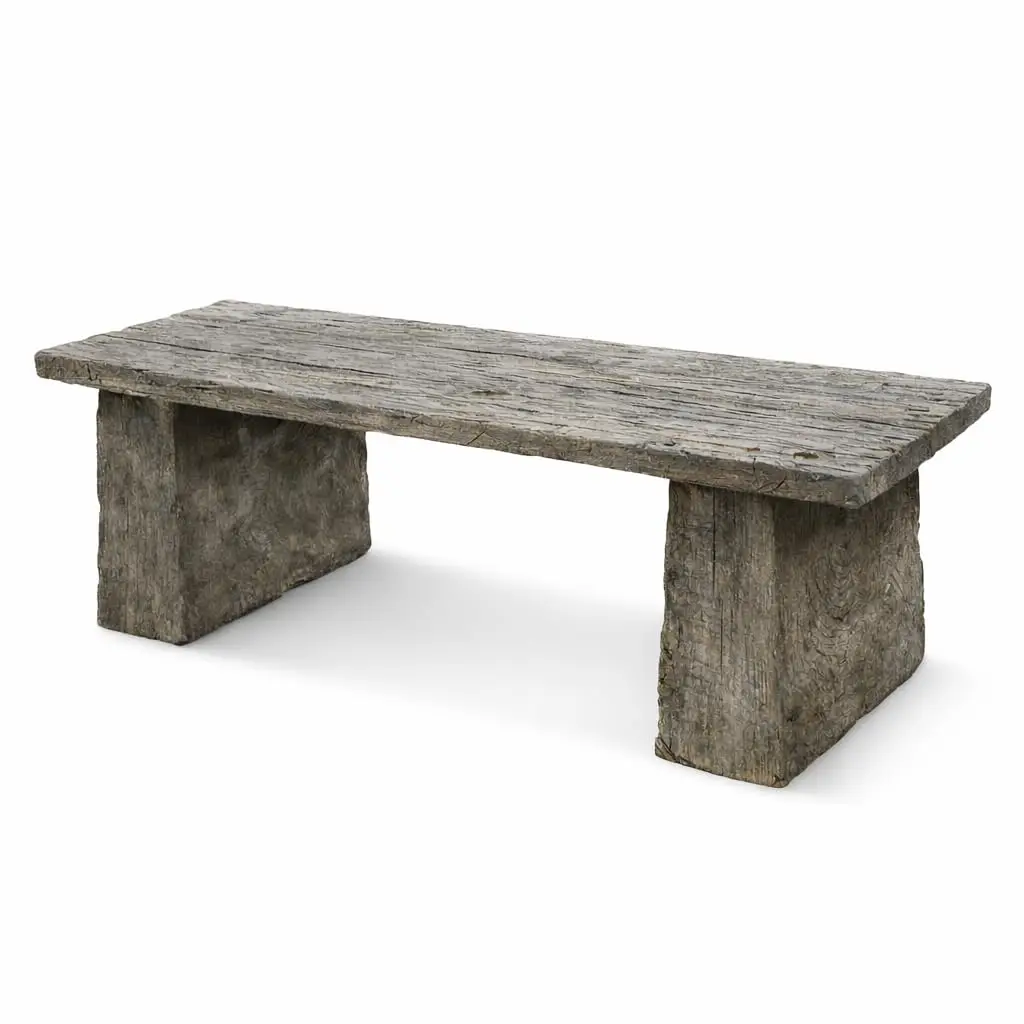 Barnwood Plank Concrete Bench Mold 4ft Heavy-Duty Polyurethane Casting Form for Outdoor DIY Hardscape, Customized