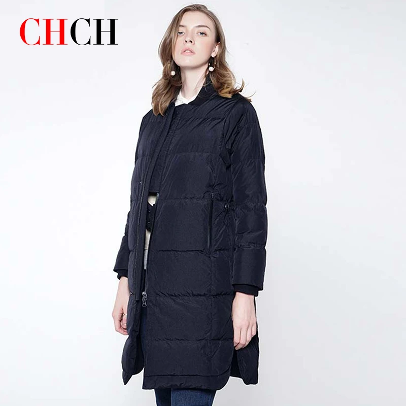 CHCH Fashion 2023 New Women Double Sided Down Jacket Winter Turtleneck Coat Double Breasted Warm Padded Parkas Snow Long coat